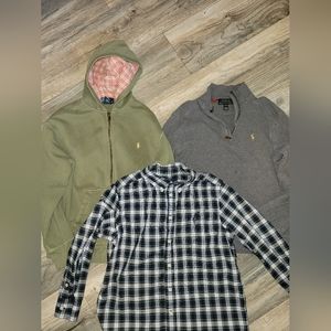 Ralph Lauren Polo Boys 10/12 shirts set of 3